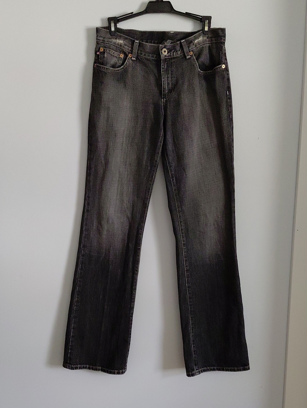 Polo Ralph Lauren Kelly Jean Black Gray Low Rise Bootcut Jeans Western Country